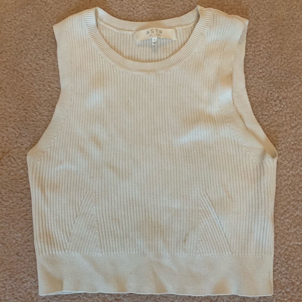 White ASTR Lined Crop Top